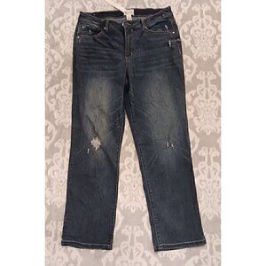 Caslon Distressed Straight Leg Jeans Size 14 NWT